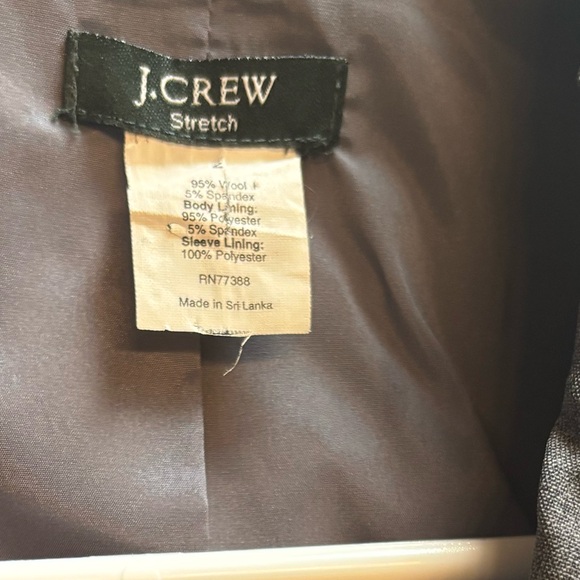J. Crew Womens Gray Stretch Wool Blazer 2 Button Front Preppy Career Size 2 - Picture 5 of 6